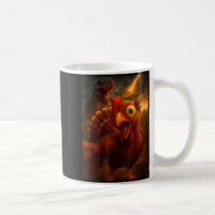 Funny Turkey Selfie With Dinosaur And Meteor Acaly Coffee Mug