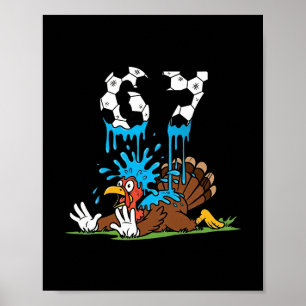 Funny Turkey Soccer Fail Boys Thanksgiving 67 Poster