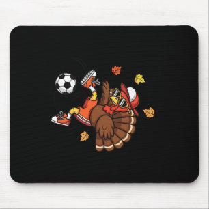 Funny Turkey Soccer Shirt Thanksgiving Boys Teens Mouse Pad