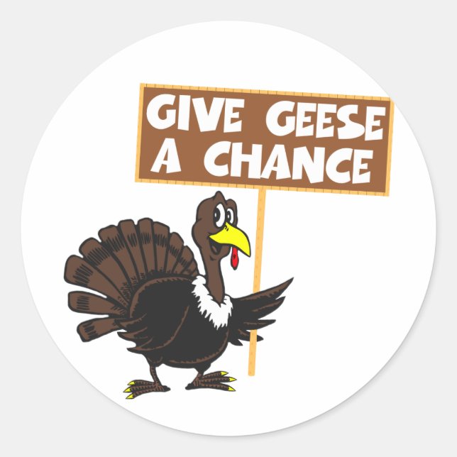 Funny Turkey spoof peace Classic Round Sticker (Front)