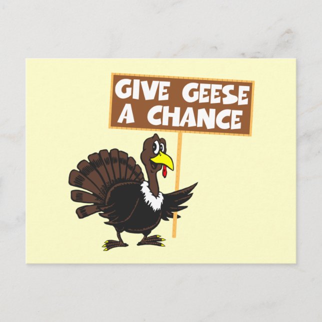 Funny Turkey spoof peace Holiday Postcard (Front)