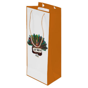 Funny Turkey Thanksgiving Christmas tote Wine Gift Wine Gift Bag