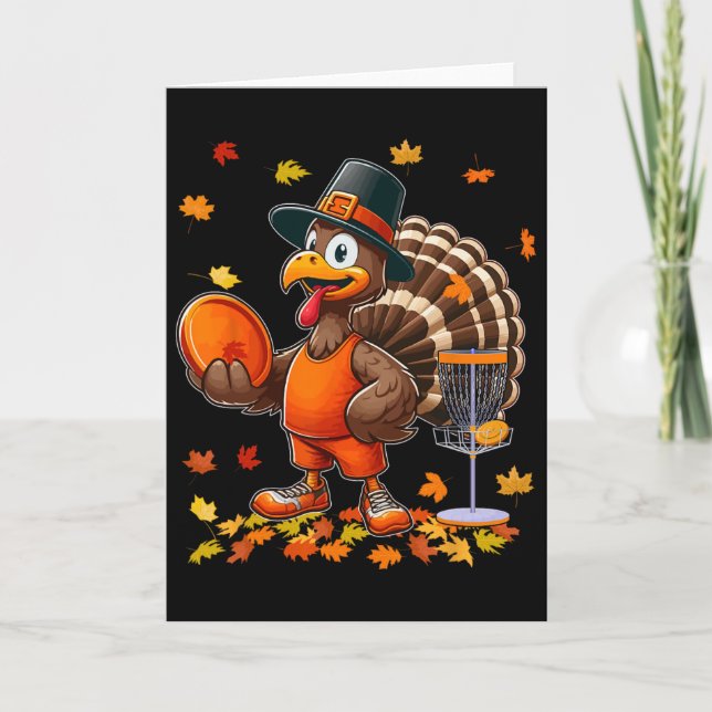 Funny Turkey Thanksgiving Costume Disc Golf Player Card (Front)
