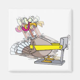 funny turkey thanksgiving diet cartoon magnet