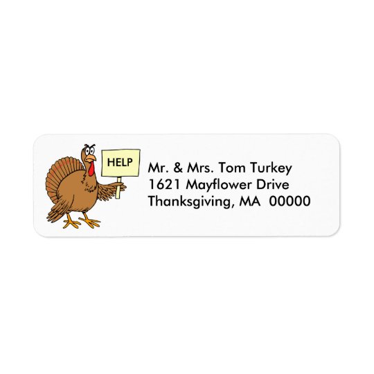 Funny Turkey Thanksgiving Return Address Stickers Return Address Label