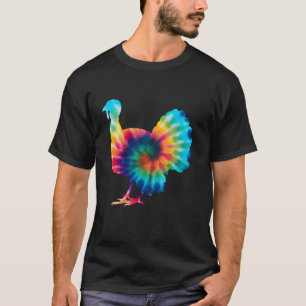 Funny Turkey Tie Dye Psychedelic Hippie 60s 70s Gr T-Shirt