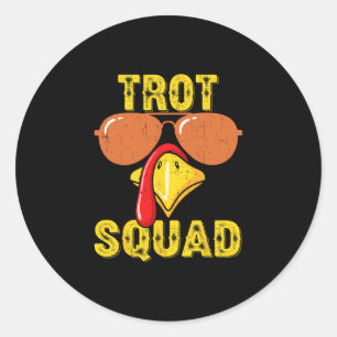 Funny Turkey Trot Squad Thanksgiving Shirt For Men Classic Round Sticker