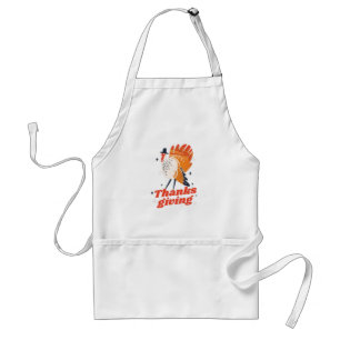 Funny Turkey with Thanksgiving Typography Standard Apron