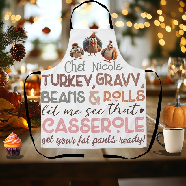 Funny Turkeys Thanksgiving Dinner Chef  Apron (Creator Uploaded)