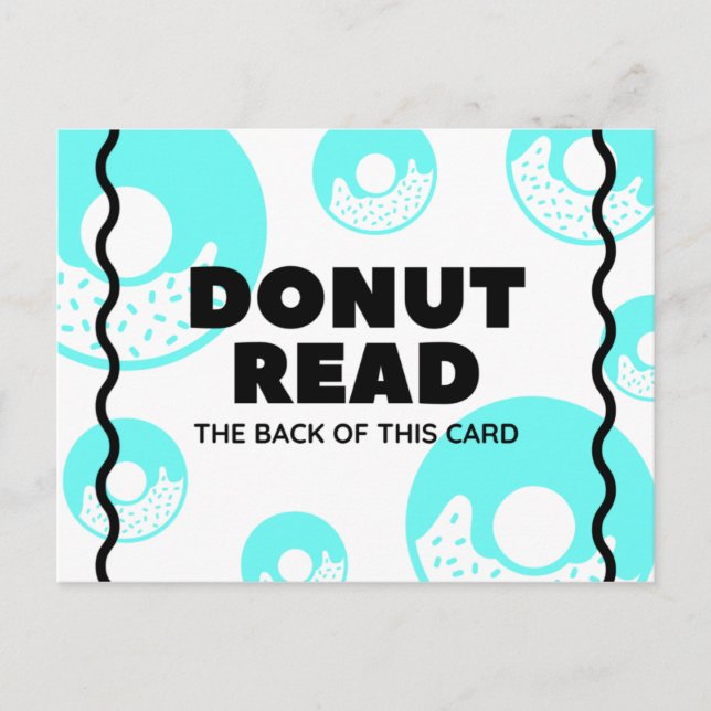 Funny Turquoise Doughnut Postcard (Front)
