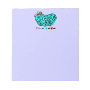 Funny Turquoise Ram Chinese Year Zodiac Notepad