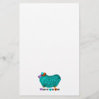 Funny Turquoise Ram Chinese Year Zodiac Stationery