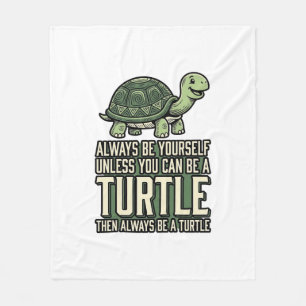 Funny Turtle Be Yourself Vintage Shirt Design_1 Fleece Blanket