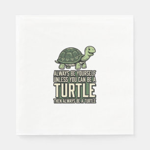 Funny Turtle Be Yourself Vintage Shirt Design_1 Napkin