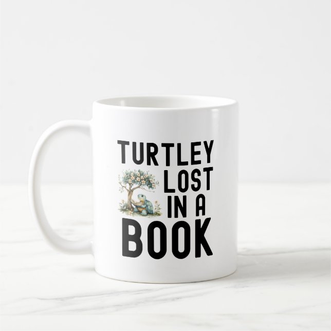 Funny Turtle Book Lover Reading Quote Coffee Mug (Left)