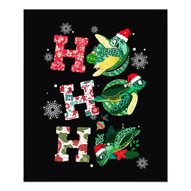Funny Turtle Christmas Lovers Photo Print (Front)