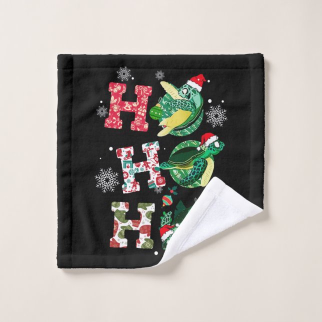 Funny Turtle Christmas Lovers Wash Cloth (Wash Cloth)