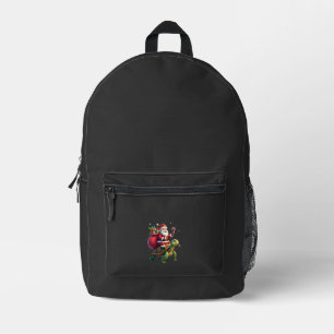 Funny Turtle Christmas Santa Riding Sea Turtle Xma Printed Backpack
