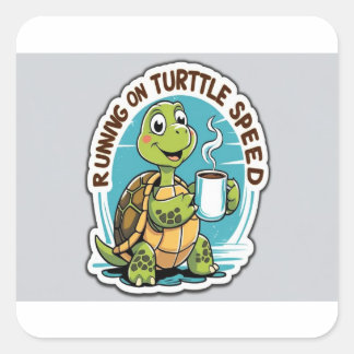 Funny Turtle Coffee Sticker