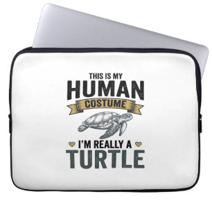Funny Turtle Costume Vintage Engraving Design_1 Laptop Sleeve