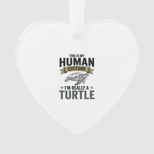 Funny Turtle Costume Vintage Engraving Design_1 Ornament