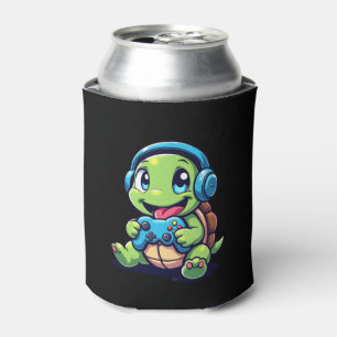 Funny Turtle Gamer Gaming Turtles Video Game (1) Can Cooler