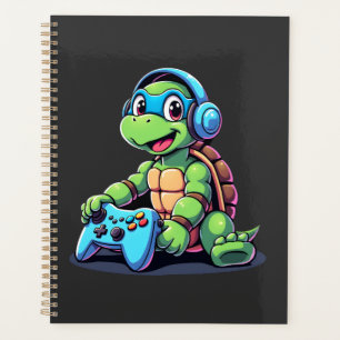 Funny Turtle Gamer Gaming Turtles Video Game (2) Planner