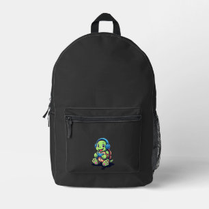 Funny Turtle Gamer Gaming Turtles Video Game (3) Printed Backpack