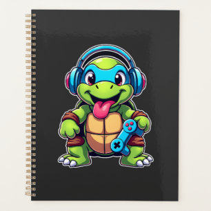 Funny Turtle Gamer Gaming Turtles Video Game (4) Planner