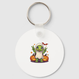 Funny Turtle Ghost Pumpkin Boo Halloween Kids Mens Key Ring