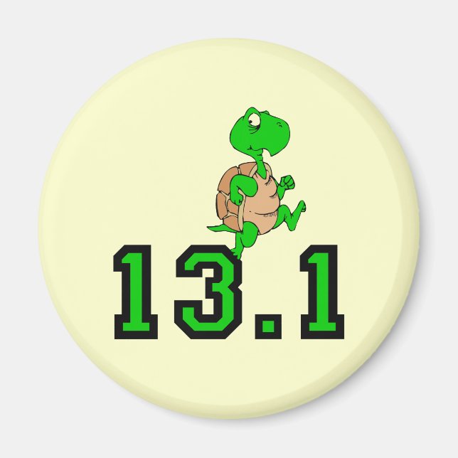 Funny turtle half marathon magnet (Front)