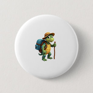 Funny Turtle Hiking Graphic Camping Lover Adventur 6 Cm Round Badge