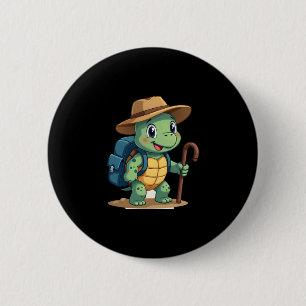 Funny Turtle Hiking Graphic Camping Lover Adventur 6 Cm Round Badge