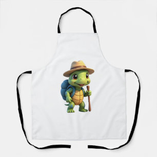 Funny Turtle Hiking Graphic Camping Lover Adventur Apron