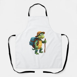 Funny Turtle Hiking Graphic Camping Lover Adventur Apron