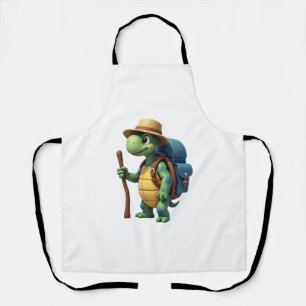 Funny Turtle Hiking Graphic Camping Lover Adventur Apron