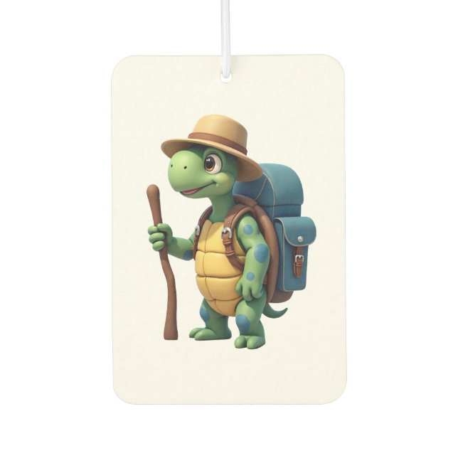 Funny Turtle Hiking Graphic Camping Lover Adventur Car Air Freshener (Front)