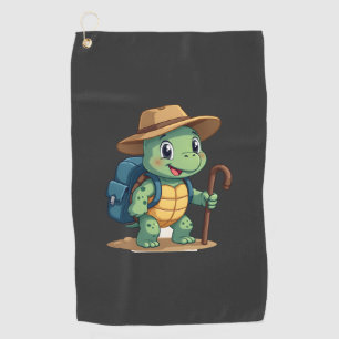 Funny Turtle Hiking Graphic Camping Lover Adventur Golf Towel