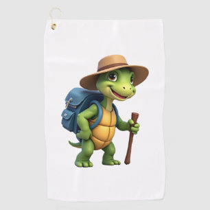 Funny Turtle Hiking Graphic Camping Lover Adventur Golf Towel