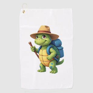 Funny Turtle Hiking Graphic Camping Lover Adventur Golf Towel
