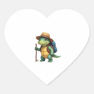 Funny Turtle Hiking Graphic Camping Lover Adventur Heart Sticker