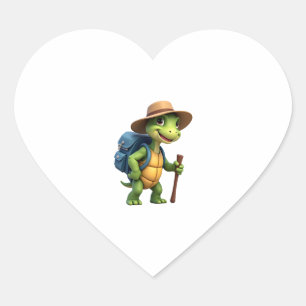 Funny Turtle Hiking Graphic Camping Lover Adventur Heart Sticker