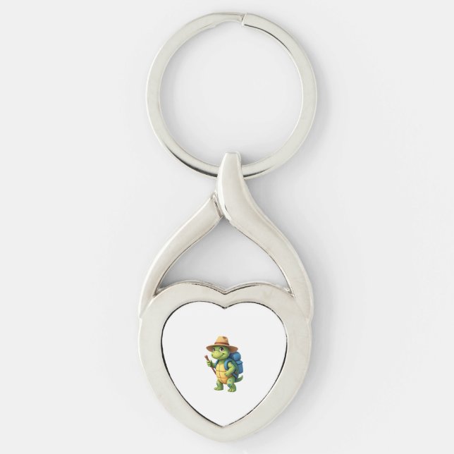 Funny Turtle Hiking Graphic Camping Lover Adventur Key Ring (Front)