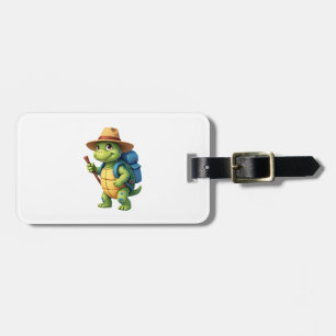 Funny Turtle Hiking Graphic Camping Lover Adventur Luggage Tag