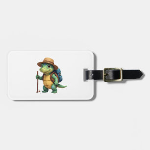 Funny Turtle Hiking Graphic Camping Lover Adventur Luggage Tag