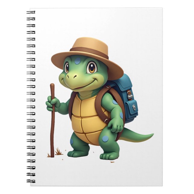Funny Turtle Hiking Graphic Camping Lover Adventur Notebook (Front)