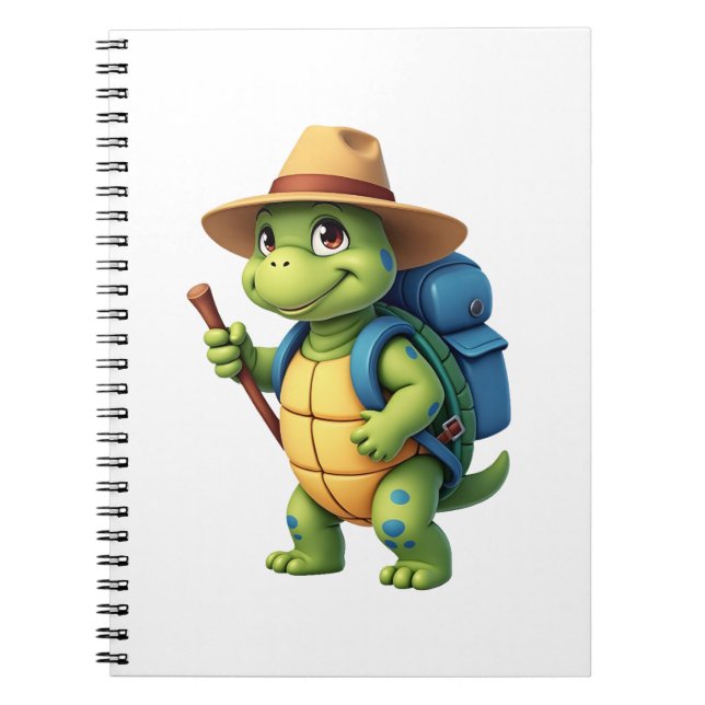 Funny Turtle Hiking Graphic Camping Lover Adventur Notebook (Front)