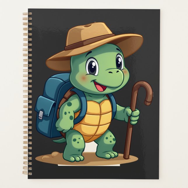 Funny Turtle Hiking Graphic Camping Lover Adventur Planner (Front)