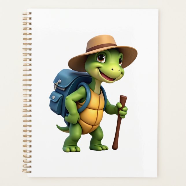 Funny Turtle Hiking Graphic Camping Lover Adventur Planner (Front)