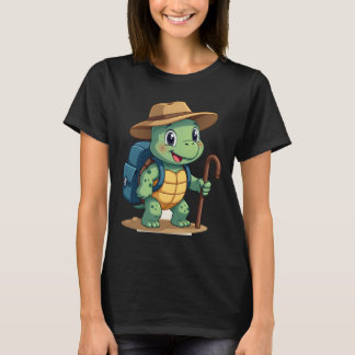 Funny Turtle Hiking Graphic Camping Lover Adventur T-Shirt